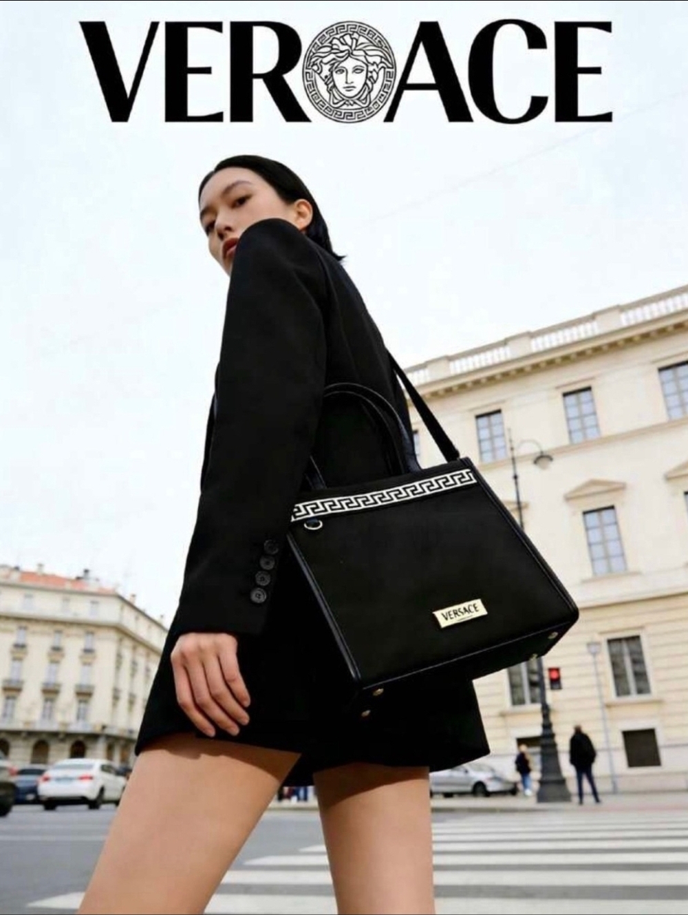 Versace limited edition fragrance canvas bag